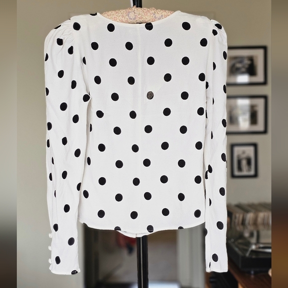Reformation Polka Dot Puff Sleeve Blouse - Picture 6 of 8